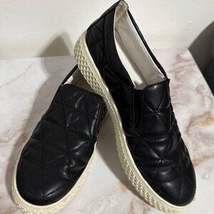 Quilted Black Faux Leather Aerosoles Sneakers - Size 9